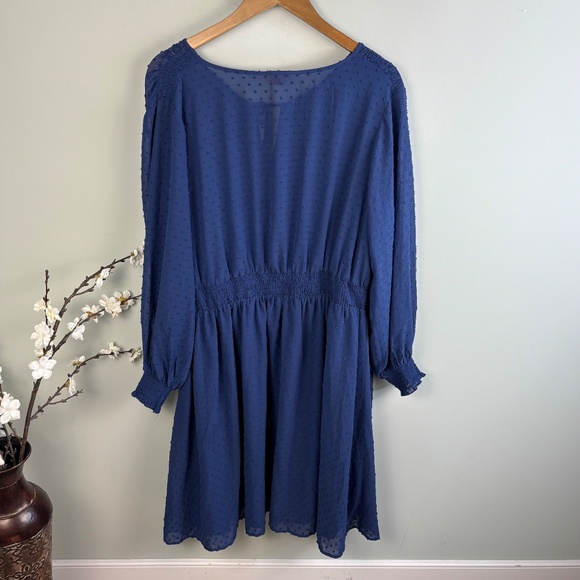 ModCloth Smocked Waist Swiss Dot Dress Size 2X - Picture 5 of 5